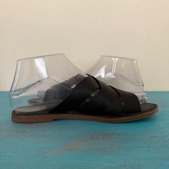 Madewell The Boardwalk Black Leather Slide Sandal Slip-On Size 6.5 - Picture 6 of 10